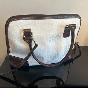 Giani Bernini Cream and Brown Shoulder Bag